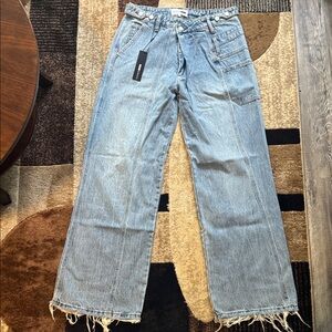 Fashion Nova Light Blue Wide Leg Jeans